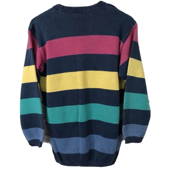 Vintage Liz Wear By Liz Claiborne Women’s SP rainbow knit Crewneck sweater - Picture 2 of 4